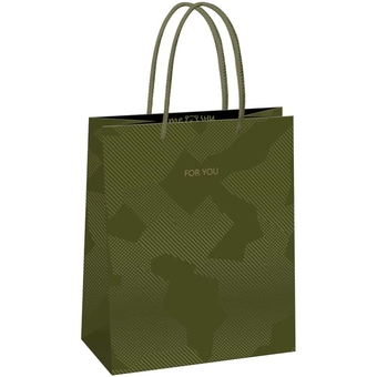 Сумка подарочная 18*23*10см  Green pattern выборочный лак  матовая ламинация (MESHU)