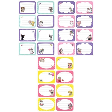 Набор бумажных наклеек для маркировки школьных принадлежностей"Милые зверушки"( Мульти-Пульти