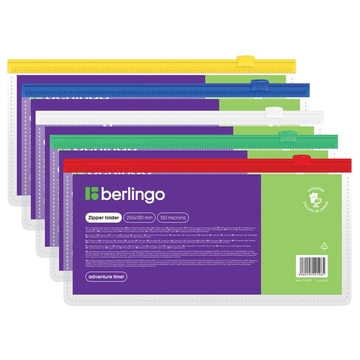 Папка на молнии ф.А6 255*130мм плотность 130мкм прозрачная (Berlingo)