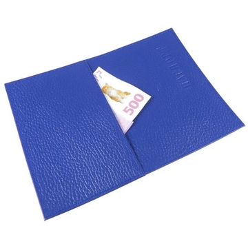 Обложка для паспорта кожа флоттер синий