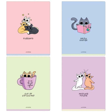 Тетрадь 48л. А5 клетка скрепка Рисунки.Joky Cats (Art Space) 