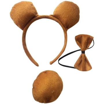 Карнавальный набор (ободок-уши Медвежонок, хвост и галстук-бабочка), коричневый