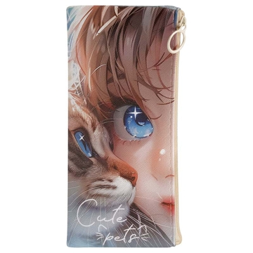 Пенал мягкий искусственная кожа на молнии 200*100мм "Cute pets"  (Meshu)