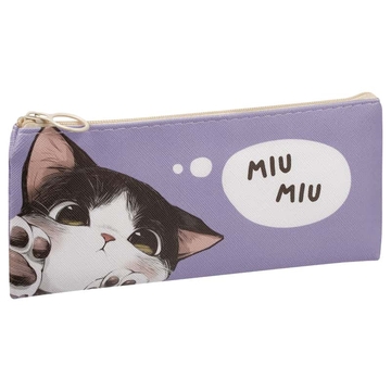 Пенал мягкий искусственная кожа на молнии 200*100мм "Paws"  (Meshu)