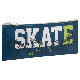 Пенал мягкий искусственная кожа на молнии 200*100мм "Skate"  (Meshu)