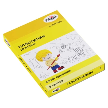 Пластилин 08 цветов 112г. "Юный художник" + стек (ГАММА)