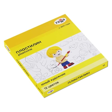 Пластилин 12 цветов 168г. "Юный художник" + стек (ГАММА)