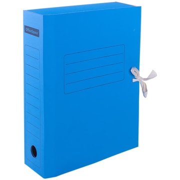 Короб архивный на завязках ширина корешка 75 мм цвет синий (Office Space)