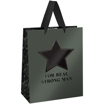 Сумка подарочная 11*14*65см  For man фольга  выборочный лак матовая ламинация (MESHU)