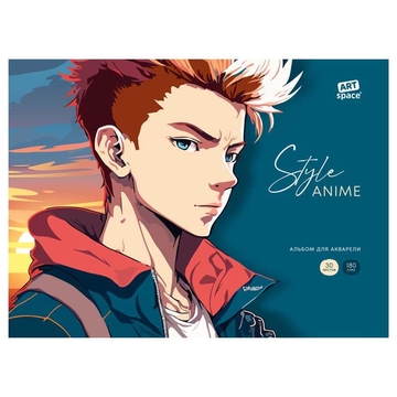 Альбом для акварели 30л. А4 "Anime style/ Man" на склейке 180 г/м2 (Спейс)