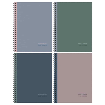 Тетрадь 120л. А5 клетка на гребне Monocolor. Double матовая ламинация твердая обложка (BG)