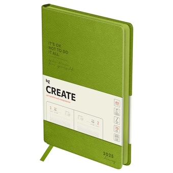 Ежедневник датированный 2025г ф.A5  кожзам "Create. Lime" зеленый (BG)