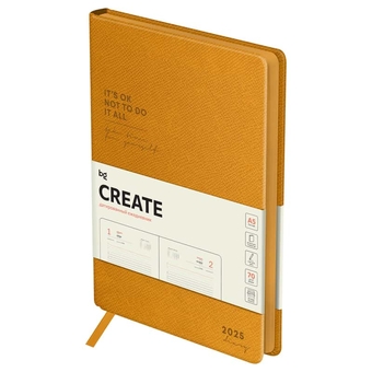 Ежедневник датированный 2025г ф.A5  кожзам "Create. Orange" оранжевый (BG)