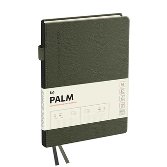 Ежедневник датированный 2025г ф.A5  кожзам "Palm. Dark khaki" темно-зеленый (BG)