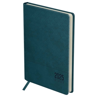 Ежедневник датированный 2025г ф.A5  кожзам "Pattern. Dark teal"  бирюзовый (BG)
