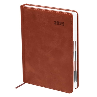 Ежедневник датированный 2025г ф.A5  кожзам "Vesper Index. Brown" коричневый (BG)