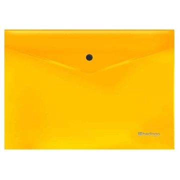 Папка конверт с кнопкой ф.А4 плотность 200мкм Neon цвет неон оранжевый (Berlingo)