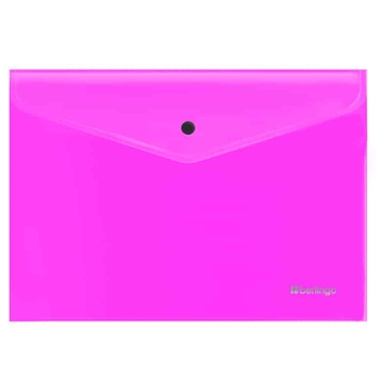 Папка конверт с кнопкой ф.А4 плотность 200мкм Neon цвет неон розовый (Berlingo)