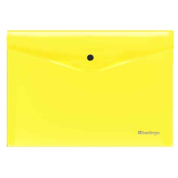 Папка конверт с кнопкой ф.А4 плотность 200мкм Neon цвет неон желтый (Berlingo)