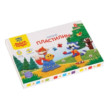 Пластилин 08 цветов 96г. "Енот в сказке" (Мульти-Пульти)