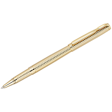 Ручка роллер Delucci в футляре цвет корпуса золотистый   