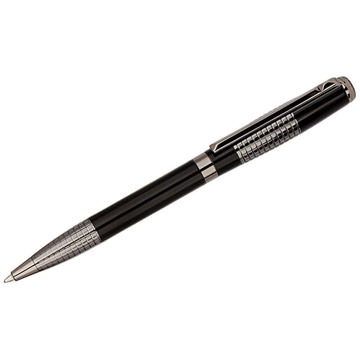 Ручка шариковая Delucci  в футляре цвет корпуса черно-серебристый