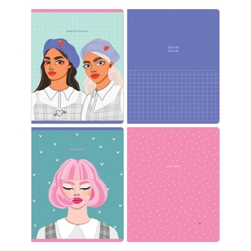 Тетрадь 48л. А5 клетка скрепка Best friend (Greenwich Line)  