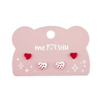 Серьги "Hearts"  бижутерия  2 пары  европодвес (MESHU)