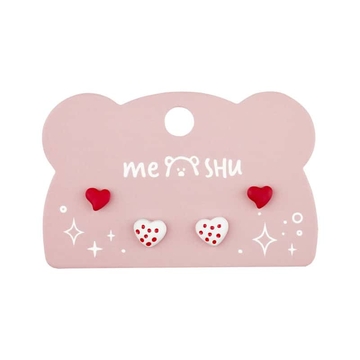 Серьги "Hearts"  бижутерия  2 пары  европодвес (MESHU)