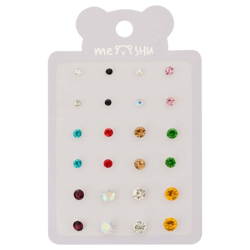 Серьги "Rhinestones"  бижутерия  12 пар  европодвес (MESHU)