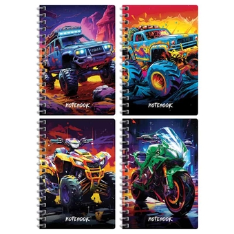 Блокнот А6 80л. на гребне Bright cars (BG)  