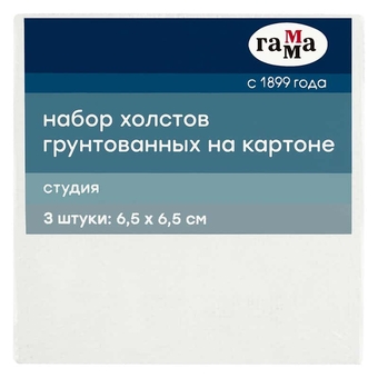 Набор холстов на картоне 6,5*6,5см 3шт (Гамма)