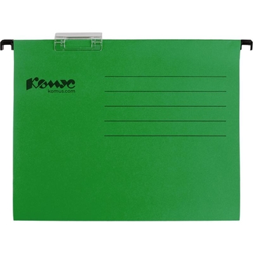 Подвесная папка Комус Foolscap до 200 листов 366*242мм картон 240г/м2 цвет зеленый