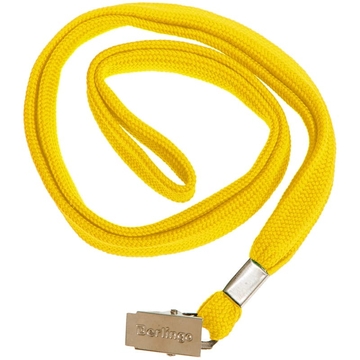 Шнурок для бейджей  45см с клипсой цвет желтый (Berlingo)