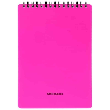 Блокнот А5 60л. на гребне "Neon.Розовый" пластиковая обложка (Office Space)