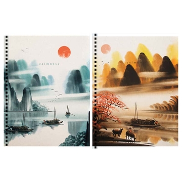 Тетрадь 80л. А5 клетка скрепка Calmness   (BG)  