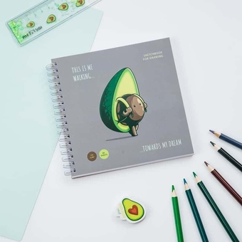 Блокнот для эскизов и зарисовок 60л 150*150мм на пружине 120г/м2 Avocadreams (Meshu)