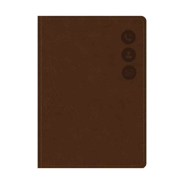 Телефонная книга 64л ф.А7 Nebraska кожзам коричневый с вырубкой (OfficeSpace)