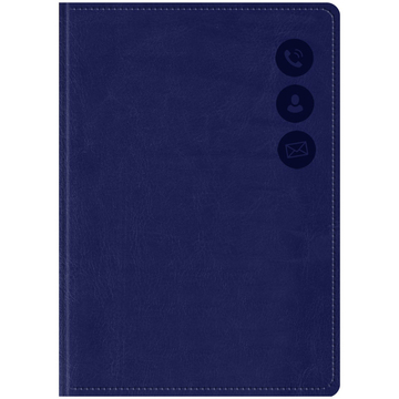 Телефонная книга 64л ф.А7 Nebraska кожзам темно-синий с вырубкой (OfficeSpace)