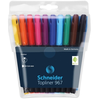 Набор ручек капиллярных 10 цветов Topliner 967 10цв. 0,4мм (Schneider)