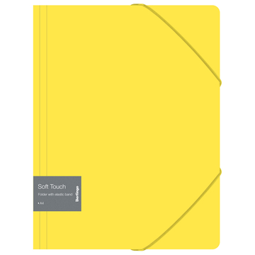 Папка на резинке ф.А4 Soft Touch желтый (Berlingo)