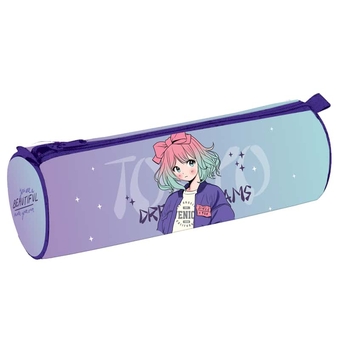 Пенал мягкий полиэстер на молнии 210*80мм "Anime girl"  (Art Space)