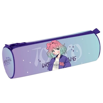 Пенал мягкий полиэстер на молнии 210*80мм "Anime girl"  (Art Space)