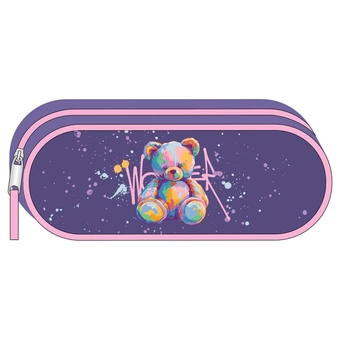Пенал мягкий тканевый на молнии 210*80*45 мм "Bear" полиэстер (Art Space)