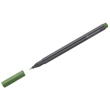 Ручка капиллярная Faber-Castell "Grip Finepen" 0,4мм цвет оливковый трехгранная