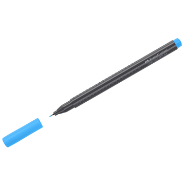Ручка капиллярная Faber-Castell "Grip Finepen" 0,4мм цвет светло-синий трехгранная
