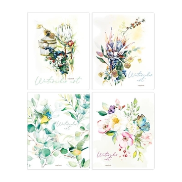 Тетрадь 48л. А5 линия скрепка Цветы. Watercolor flowery (Art Space)