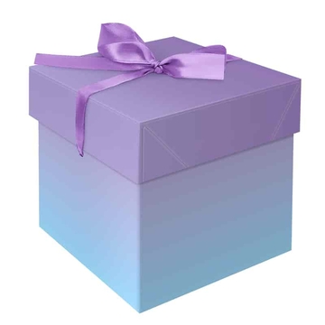 Коробка складная подарочная 15*15*15см "Duotone. Blue-Lilac gradient" с лентой отд.фольгой (MESHU )