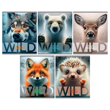 Тетрадь 40л. А5 клетка скрепка Wild (BG)
