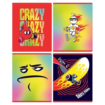 Тетрадь 48л. А5 клетка скрепка Crazy (BG)
